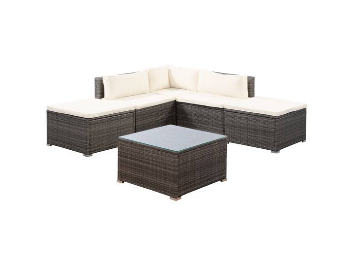 Rattanlounge FARO grau/beige