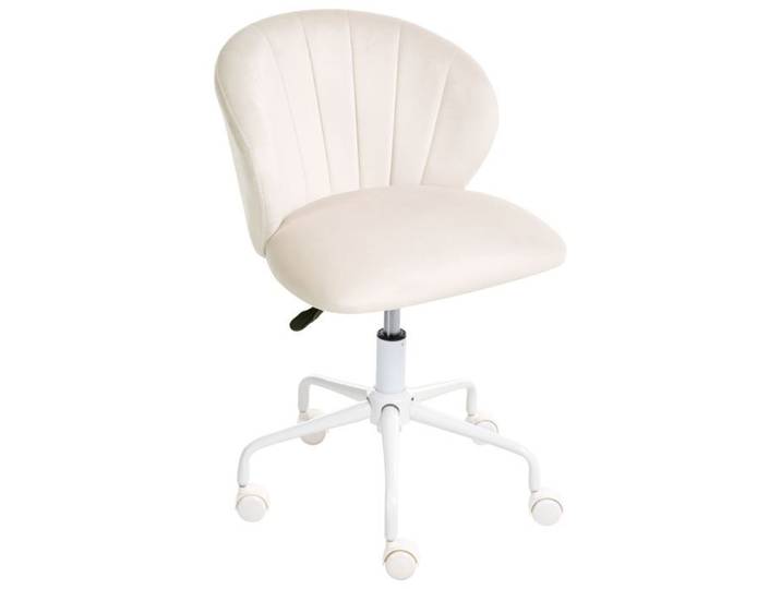 Chaise de bureau CHEERFUL Velours Blanc cassé
