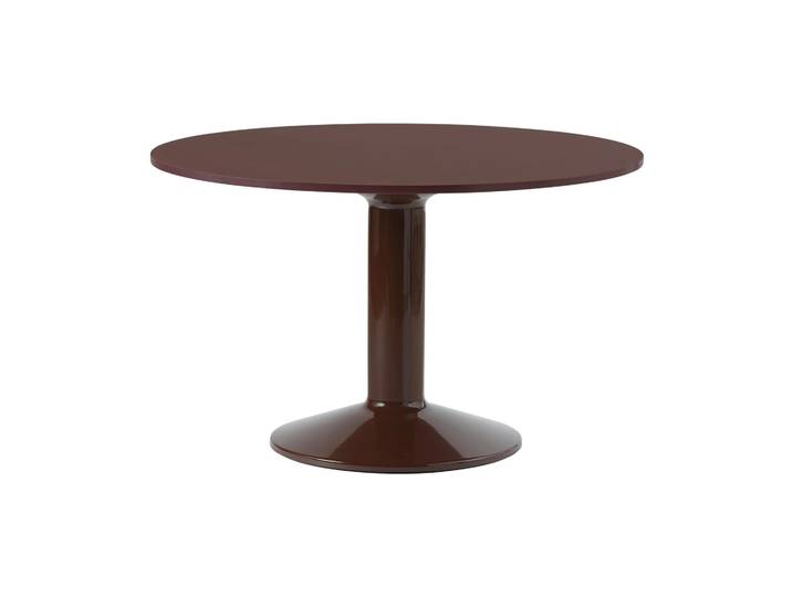Muuto Midst Säulentisch Dark red linoleum-dark red, Ø120 cm