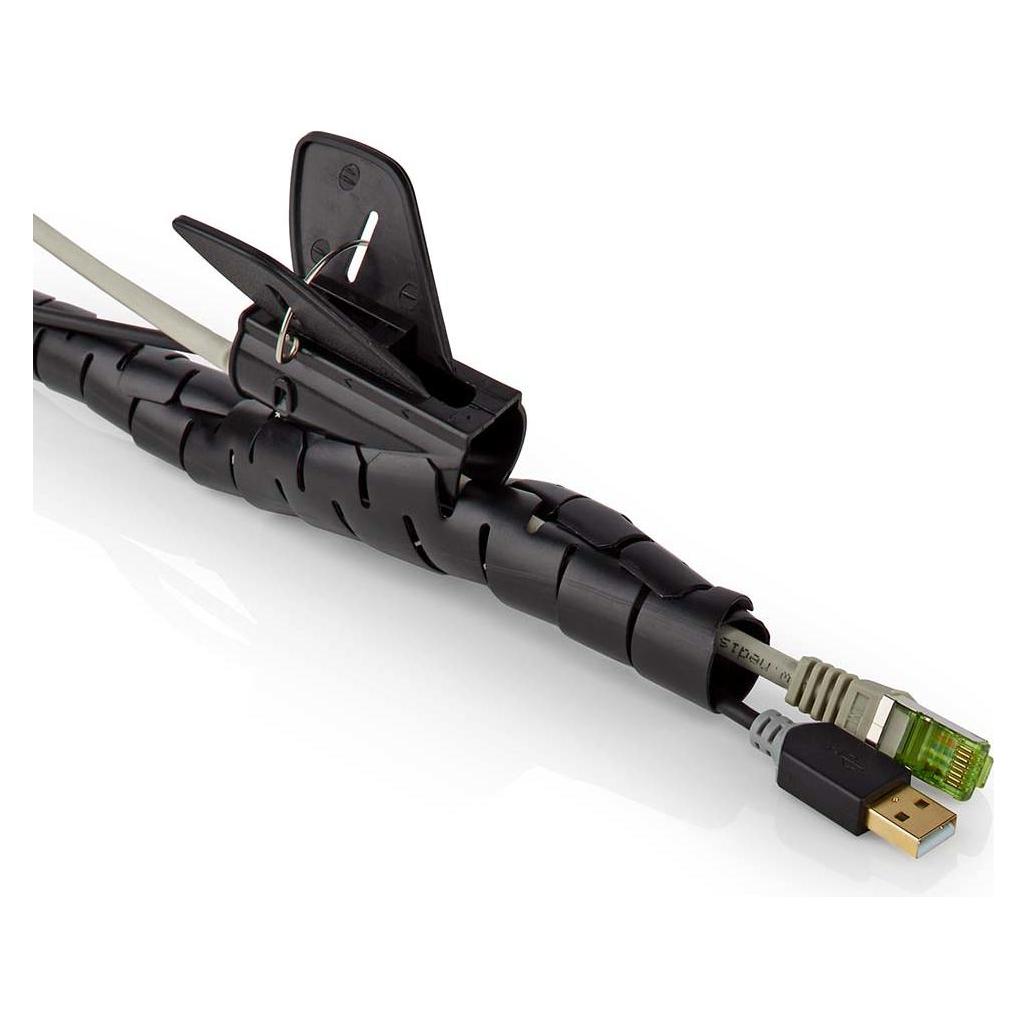 Nedis Kabelmanagement Hülse 2.00 m 1 Stück max. Kabeldicke: 32 mm PE Schwarz (Kabelschlauch, 200 cm) (CMSW2832BK200)
