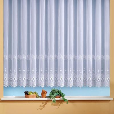 Gardine WECKBRODT "Santos" Gr. 7, weiß, B:450cm H:145cm, Voile, Polyester, Gardinen, Gardine, echte Stickerei, Voile, halbtransparent, Bordüre, Kante, Store