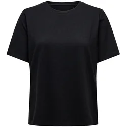 ONLY Damen T-Shirt - ONLONLY TEE, Rundhals, Baumwolle, einfarbig Schwarz / M