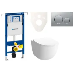 Geberit Wand-WC Set für Vorwandmontage + VitrA VitrA Shift WC SIKOGES4N42