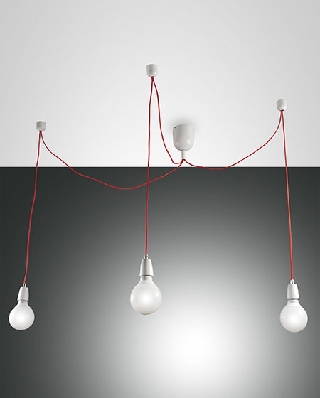 Fabas Luce 3er-Pendelleuchte BLOG rot 3473-47-102 8019282111313