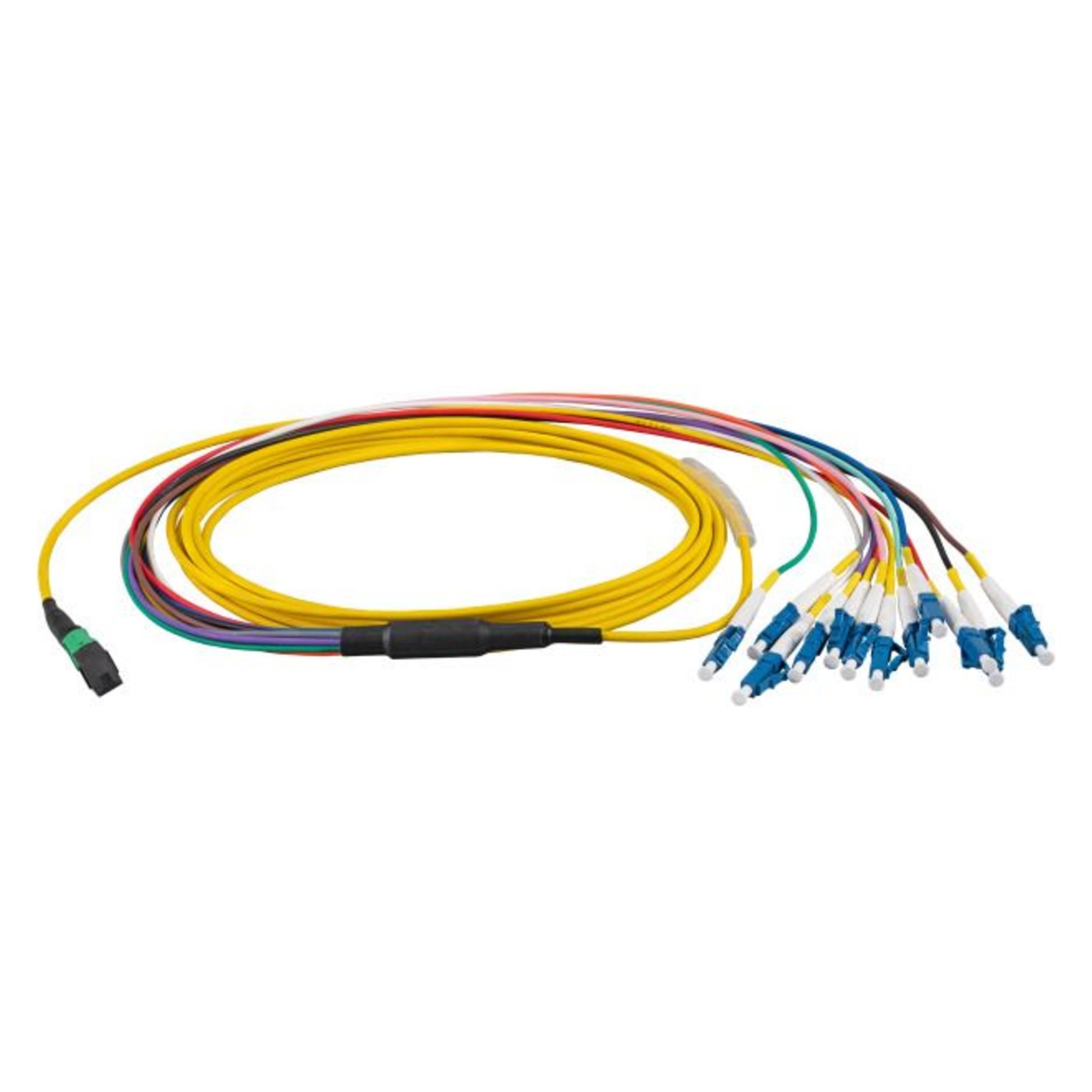 EFB Elektronik MTP-F/LC 12-Fasermatrix Patchkabel OS2,LSZH gelb, 10m, Anwendung: Geeignet für Übert (10 m) (MTPF12LCOS2-10)