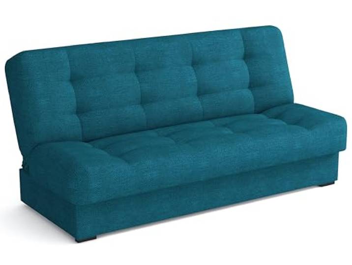 MEBLE-LUX Schlafsofa mit Bettkasten Livia, Schlafcouch 170cm Breit, Sofa mit Schlaffunktion, Federkern, Klappsofa mit Bettfunktion, Zusätzlicher Stauraum, Praktisch und Funktionell, Sofa Blau