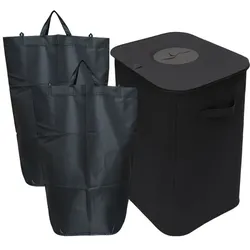 Relaxdays Pfandflaschen-Sammelbehälter 100 l Schwarz
