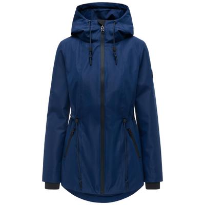 Outdoorjacke NAVAHOO "Blumentanz 14", Damen, Gr. L (40), blau (navy), Obermaterial: 100% Polyester. Innenfutter: 100% Polyester. Ärmelfutter: 100% Polyester, tailliert hüftbedeckend, hoch geschlossener Ausschnitt, Ärmel ohne Ärmelschlitz...