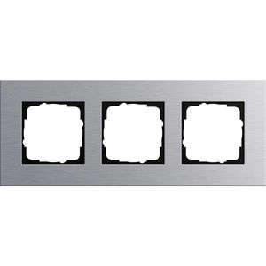 Gira Steckdosenrahmen 021317, Esprit, System 55, 3-fach, Aluminium, silber