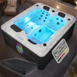 Artsauna Outdoor Whirlpool Oasis - Massagedüsen, LED Licht, Filter, Abdeckung & Heizung