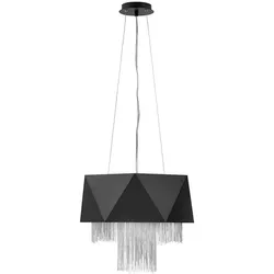 Elstead Lighting, Pendelleuchte, Zuma Hängeleuchte E27 6-fach 36cm Satinschwarz, Silber (E27)