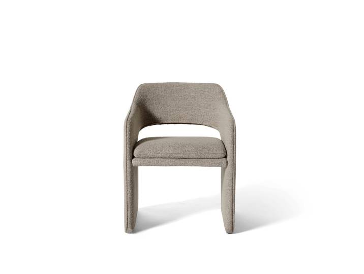 Plush Esszimmerstuhl, Crush Bouclé Grau/Beige