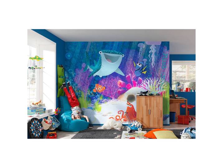 Papier peint intissé Dory Aqua Party 300 x 280cm Multicolore