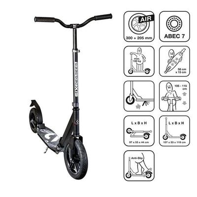 SIX DEGREES Alu Scooter All Terrain schw
