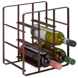 relaxdays Weinregal für 9 Flaschen braun, 27.5x30x20 cm