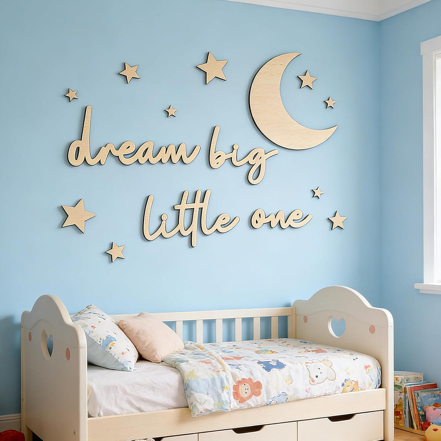 15 stuks houten letters voor wanddecoratie met Droom groot, kleintje voor kinderkamer en woonkamer