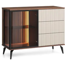 SIDEBOARD TRAMONTO 103/80/39cm mit 3 Schubladen 1 Türen Nussbaumfarben