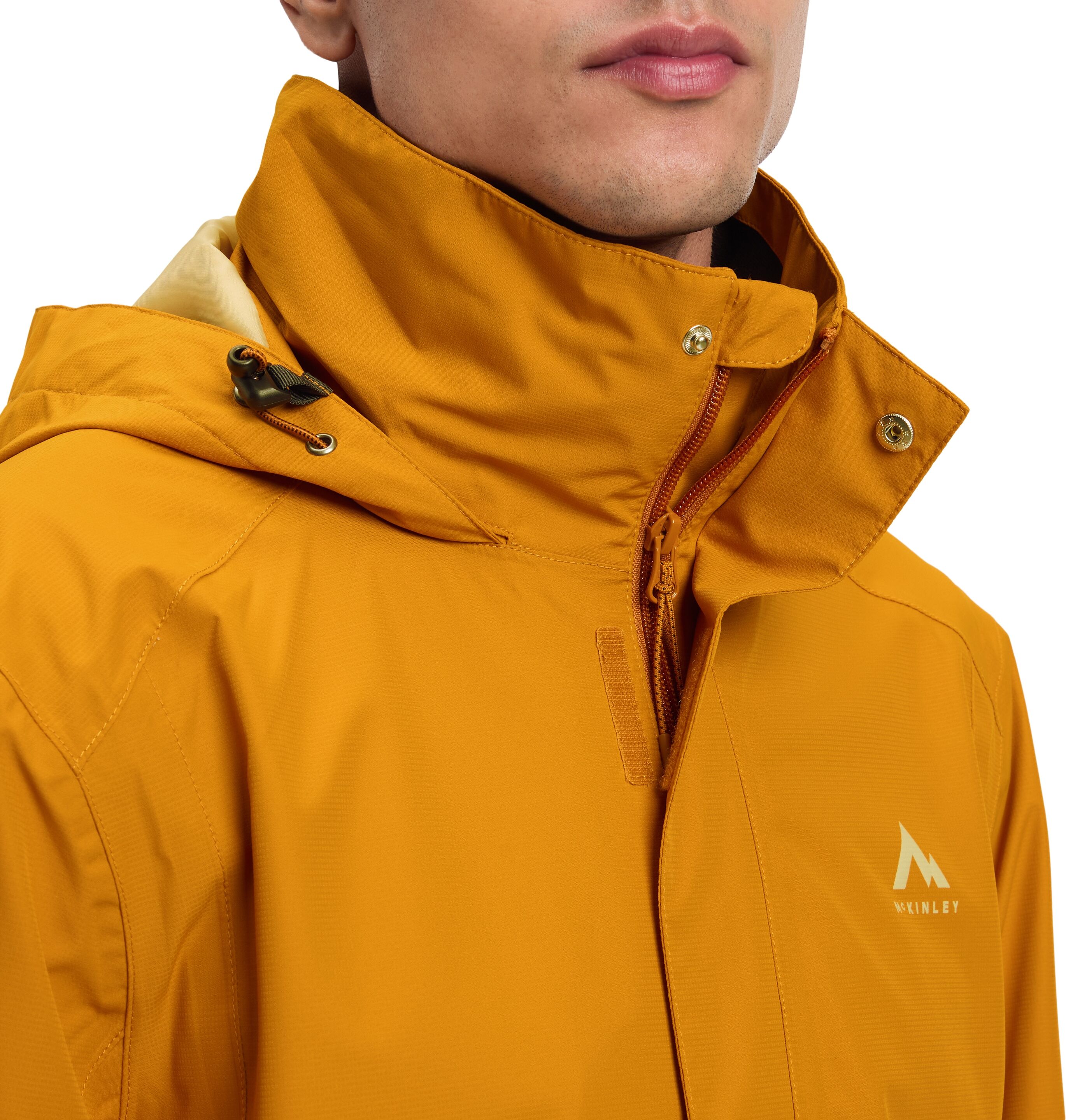 Outdoorjacke MCKINLEY "HE.-FUNKTIONS-JACKE ADIA M", Herren, Gr. 3XL, braun, braun, Web, Obermaterial: 100% Polyester, unifarben, Basic Po-bedeckend, gerader Abschluss mit verstellbarem Klettverschluss, Jacken Outdoorjacke, mit Kapuze, po-bedeckend, pflege