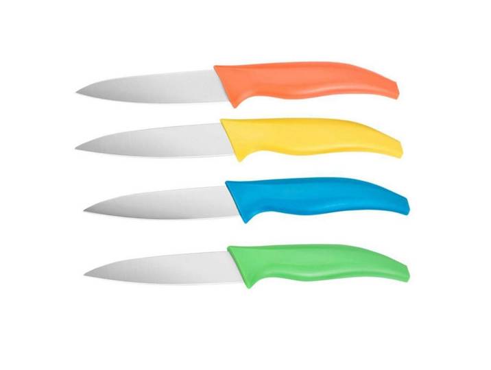 Gemüsemesser Set 4-teilig Mehrfarbig, Silberfarben, Kunststoff, 20 cm, Kochgeschirr, Küchenmesser, Schälmesser & Gemüsemesser