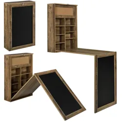 Helloshop26 - Klappbarer Wandtisch Klappbarer Wandschreibtisch MDF 156 cm braun schwarz 03_0004358