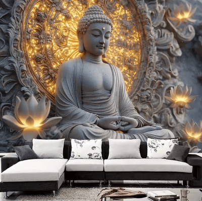 Inspire Curations Giant Buddha Lotus Tapestry Spiritual Zen Wall Hanging For Home Decor wyl 616023 gt 130x150cm