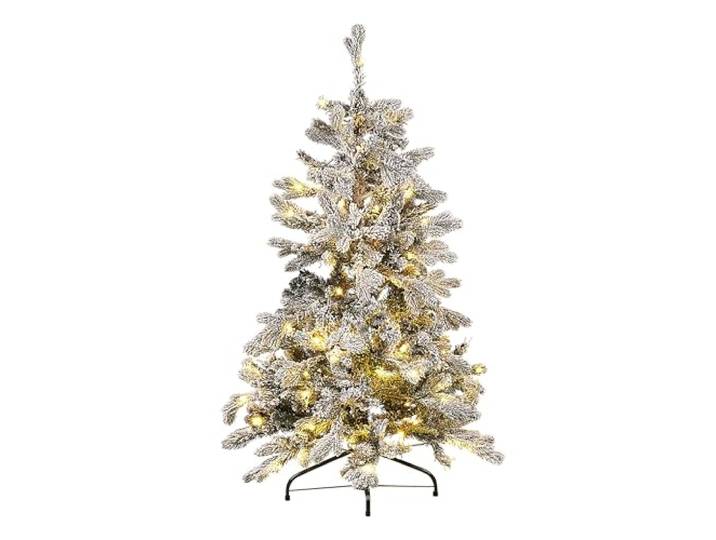Künstlicher Weihnachtsbaum schneebedeckt 120 cm mit LED-Beleuchtung weiß Tatlow