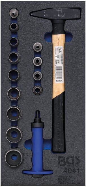 Insert de servante d'atelier 1/3 : Jeu de pointeaux, marteau 15 pièces BGS ; BGS technic (4041)