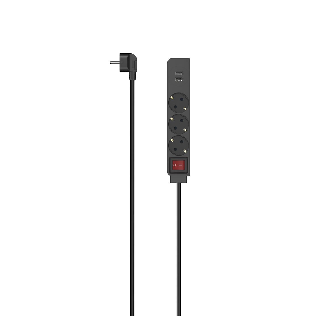 Hama 223182 Steckdosenleiste USB-A 17 W Schalter 3-fach 1,4 m (Schwarz) 00223182