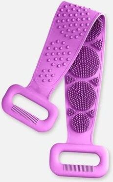 Uplifted Goods Silicone Body Scrubber With Back Strap For Shower And Exfoliation purple