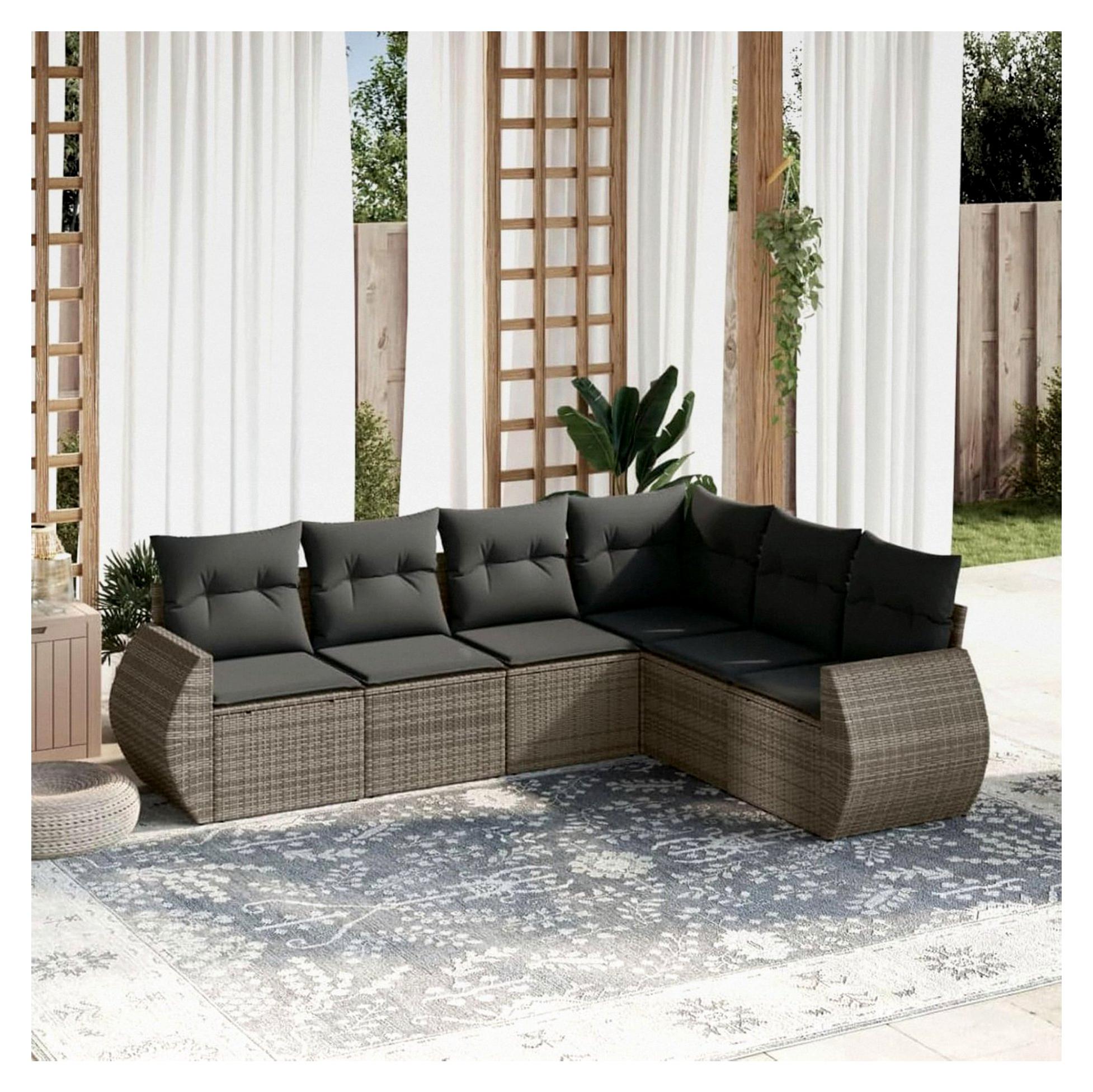 Garten Lounge Set mit Stauraum - Rattan Sofa für den Außenbereich