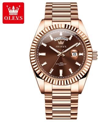 Fashion Sheath OLEVS Rose Gold Luxury Watch For Men rose Gold