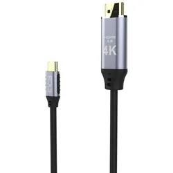 Inca ITCH-20 Videokabel-Adapter 2 m USB Typ-C HDMI Schwarz, Silber