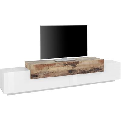 Lowboard HOME AFFAIRE "Coro,Lowboard,TV-Kommode,TV-Möbel,TV-Bank", weiß (weiß hochglanz, ahornfarben), B:240cm H:51,6cm T:45cm, Sideboards, Lowboard, mit 3 Klappen, (B/T/H) 240x45x51,6 cm