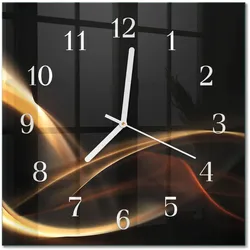 WANDUHR aus Glas 30x30 cm - Abstrakte Linien