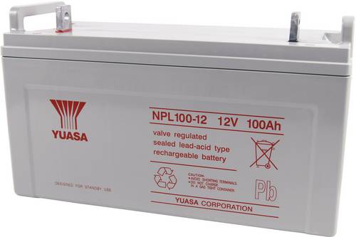 Yuasa NPL100-12 NP100-12 Bleiakku 12V 100Ah Blei-Vlies (AGM) (B x H x T) 407 x 240 x 172mm M10-Schraubanschluss Wartungsfrei