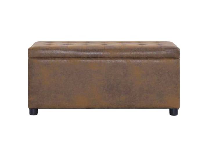 Sitzsack mit Stauraum, 87,5 cm, Braun, Kunstleder, Wildleder, mit Leicht zu reinigender Wildlederbezug, robuster Holzrahmen, bequemer Schaumstoffsitz, vielseitig einsetzbar