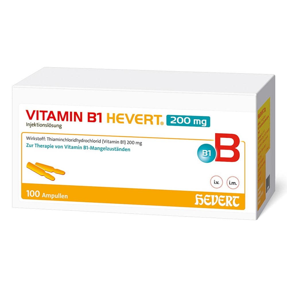 Hevert-Arzneimittel GmbH & Co. KG Vitamin B1 Hevert 200 mg Injektionslösung Ampullen 19831608