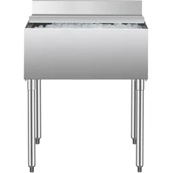 VEVOR kommerzieller Eisbehälter 28 L Untertheken-Eisbehälter (761 x 483 x 937 mm) Edelstahl-Eisbox mit Schiebedeckel & verstellbaren Kugelfüßen, Kühlwagen für Bar Restaurant Küche Silber