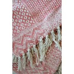 Chic Antique Aix Plaid Decke aus Baumwoll-Garnüberschuss Coral Blush, 150 x 130 cm - Coral Blush