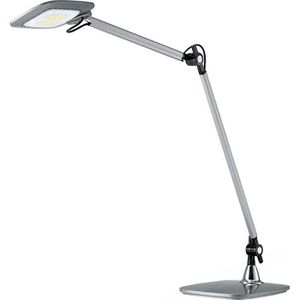 Hansa Schreibtischlampe LED E-Motion, silber, LED, dimmbar, 585 Lumen, warm- bis tageslichtweiß