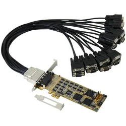 Exsys 16S PCIe Serielle RS-232 Karte mit Octopus Kabel (SystemBase Chip-Set), Kontrollerkarte