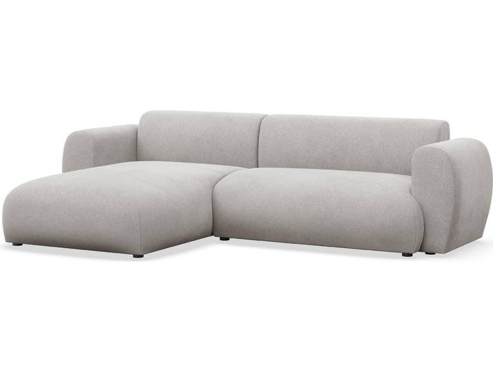 Selsey Emia – L-Form Ecksofa mit Schlaffunktion, Chenille-Stoff, links ausgerichtet, Hellgrau