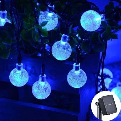 Uplift Essentials Solar Crystal Globe LED String Lights blue 20leds 5m