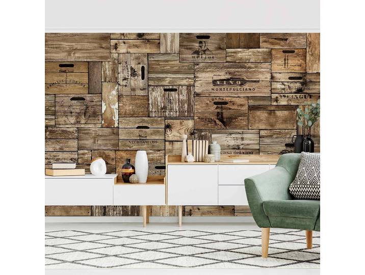 Vliestapete Vintage Holzkisten 432 x 290cm 432 x 290 cm