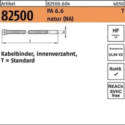 Kabelbinder R 82500 innenverz. 2,5x145/35 PA 6.6 natur 100St. HELLERMANNTYTON