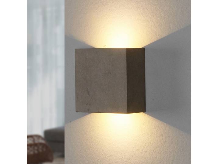 Yva LED Applique Murale Concrete - Lindby - Couloir - Moderne - Béton - Angulaire