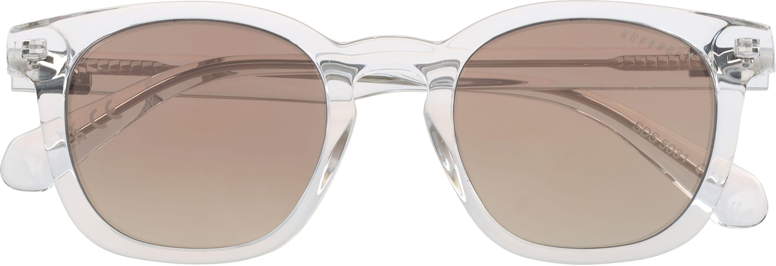 Sonnenbrille SUPERDRY "Modell 996091", Damen, transparent, transparent, Sonnenbrillen Sonnenbrille, Form Rund, Logoschriftzug auf Bügel, Kunststofffassung transparent Einheitsgröße