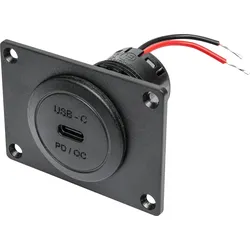ProCar USB-C Einbausteckdose mit Montageplatte 12 / 24 V