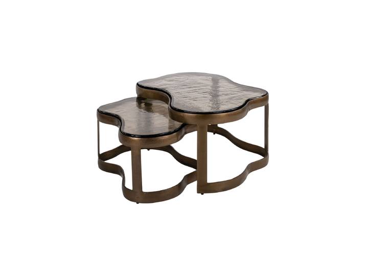 Design Nachttisch „Russo“ mit Marmor-Tischplatte Messing Richmond Interiors