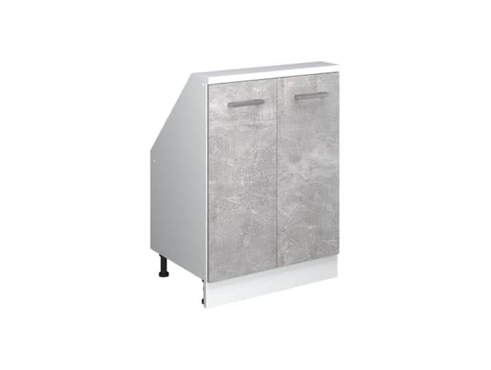 Vicco Dachschrägenschrank Rion , Beton/Weiß mit 2 Türen Robuste Front · Tiefe 46 cm · Höhenverst. Füße · 2 Türen · Für verschiedene Dachneigungen